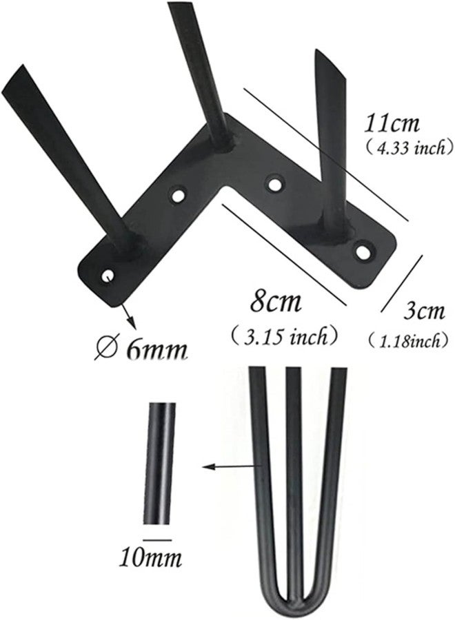 Ventuos 16 Inch 3-Rod Heavy Duty Hairpin Legs, Metal Hair Pin Furniture Legs,Modern Table Legs for DIY Coffee Table Legs, Children's Table, Set of 4 (16") - Image 4
